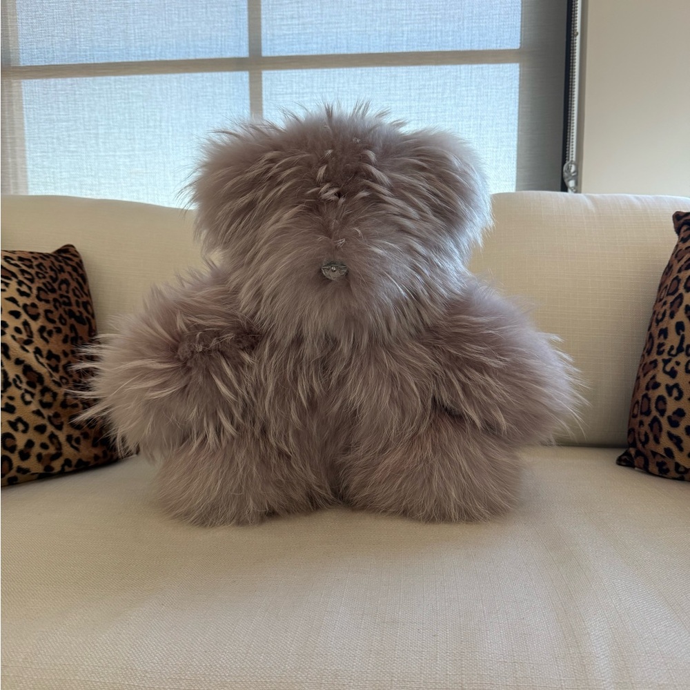 HELEN YARMAK Luxury Couture Fur Teddy Bear - Lilac Lavender - Home Decor